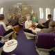 A full scale mockup of a proposed 747 lounge configuration